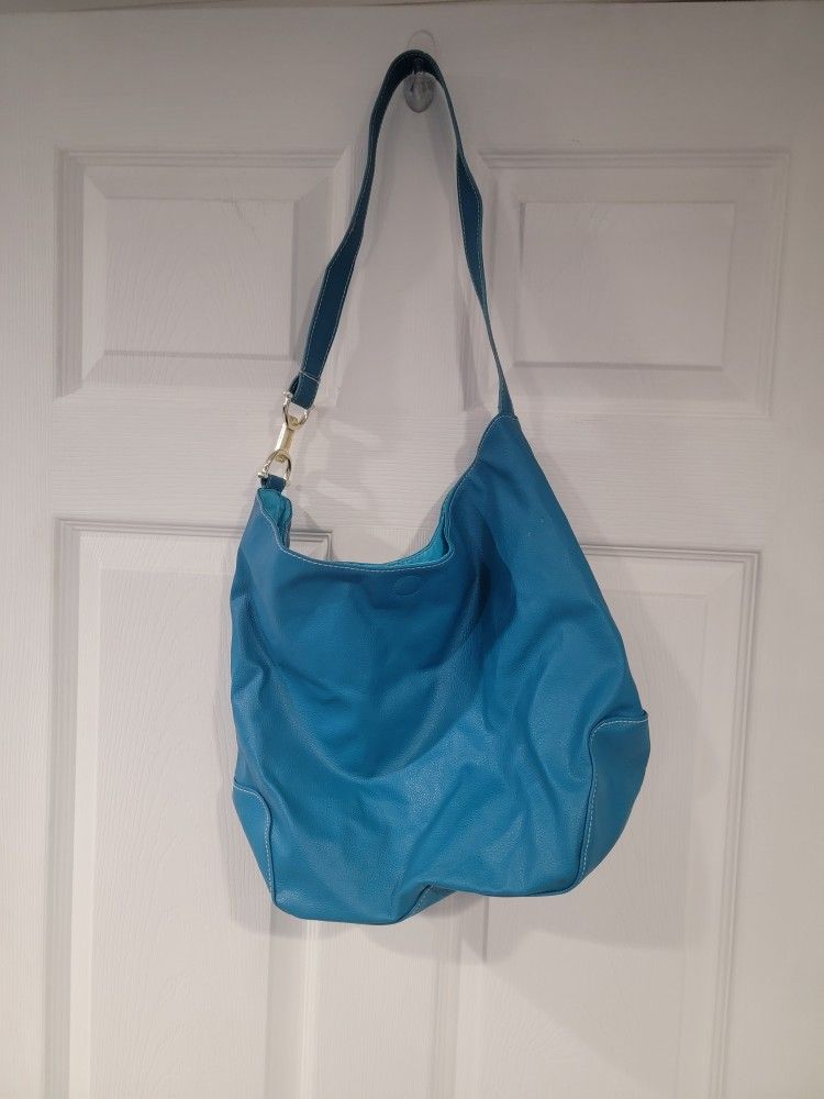 Avon Blue Magnetic Closure Shoulder Purse - 14.5"x12"