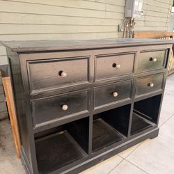 Large Solid Wood Dresser with Cubbies (FREE)