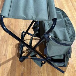 Travel Backpack with Stool Combo Camping Bag Hiking Pack Camo Knapsack Chair