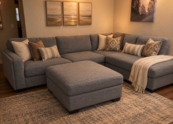 Grey sectional couch