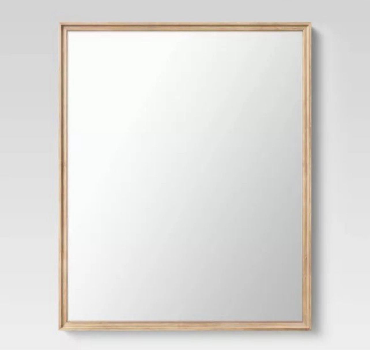 28” X 34” Classic Wood Rectangle Mirror Natural- Threshold
