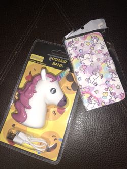 Unicorn iPhone X case with Unicorn Portable Charger