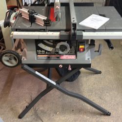 Craftsman Contractor Table Saw 10” With Portable Stand