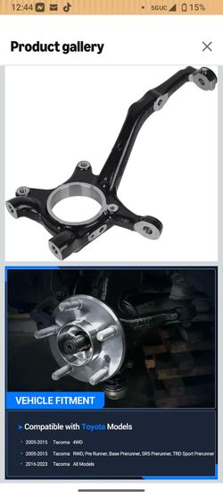 utoround Store
5.0
5.0 out of 5 stars
(1)
Autoround Front Steering Knuckle Compatible with Toyota Tacoma 2005-2023, Replace# 698149, Left Driver Side