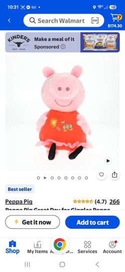 Pepper pig with sounds plush like new