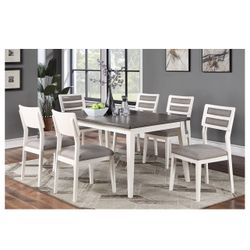 Dining Table Set 7pc 60”x36”x30”H