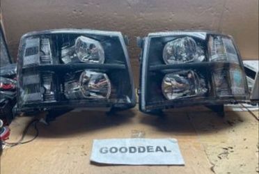 #OH60 FIT 2007-2014 Chevrolet Silverado 1500/2500/3500 Black Clear OE Style Halogen Headlight Head Lights Pair Set
