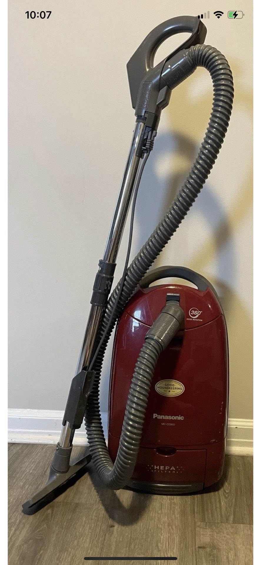 Panasonic MC-CG902 OptiFlow HEPA Canister Vacuum No Power Head Working W/ Attach