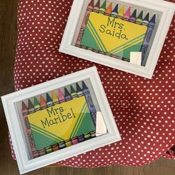 Crayon teacher shadow box