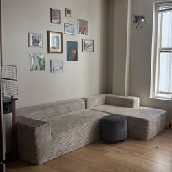 modern low profile boneless sectional