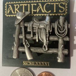 Vintage Artifacts Western Theme Brooch Pin