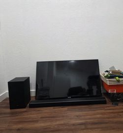 Samsung 43" TV with soundboard and wireless sub