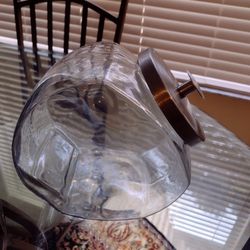 Glass Penny Jar, 9 Inches Tall