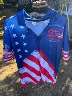 250th anniversary, USA shirt, large and extra large and Golf T-shirt