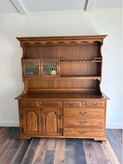 wood  hutch and buffet combo