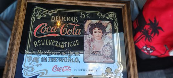 Vintage Coca-Cola Marsel Wall Mirror - Retro Bar Sign (Style BM-10L)