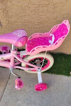 14 girl bike with doll carrier