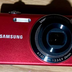 Samsung SH100 Red Compact Digital Camera Wi-Fi 5x Optical Zoom Touch Screen