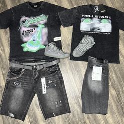 Purple Label Shorts With Hellstar Shirt And Lanvin Shoes Brand New With Box And Dust Cover