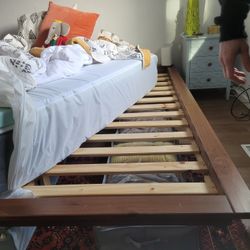 Queen Mattress w/foam Topper & Frame 