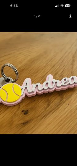 Softball baseball key chains, bag tags