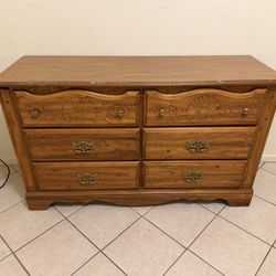 Antique Wooden 6 Drawer Dresser 