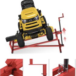 Lawn Mower Lift Jack, 880 lbs Capacity Lifting Jack for Garden Tractors, Riding Lawn Mower Maintenance Lift with Hand Crank and Power Extension Handle