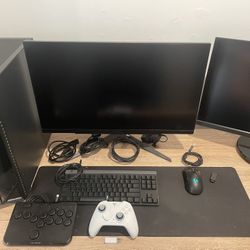 Gaming PC + 2 Monitors + Accessories (RX 7600 / 32GB RAM / 1440p 180Hz)