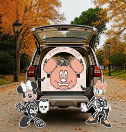 Mickey and Minnie Halloween pumpkin trunk or treat props cutouts