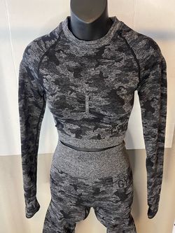 Gymshark Camo Seamless Long Sleeve Crop Top