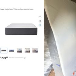 Open Box QUEEN SIZE | Medium Casper Cooling Select 12" Memory Foam Mattress ❗️Please Click To View Description