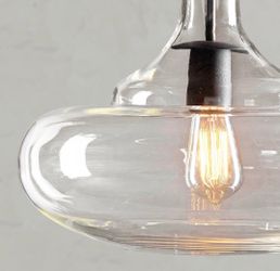 Pottery Barn Glass Pendant Light 14”