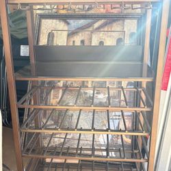 Wine Rack Metal With Glass Shelving
