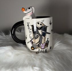 Disney Nightmare Before Christmas Jack Skellington Mug w/ Zero