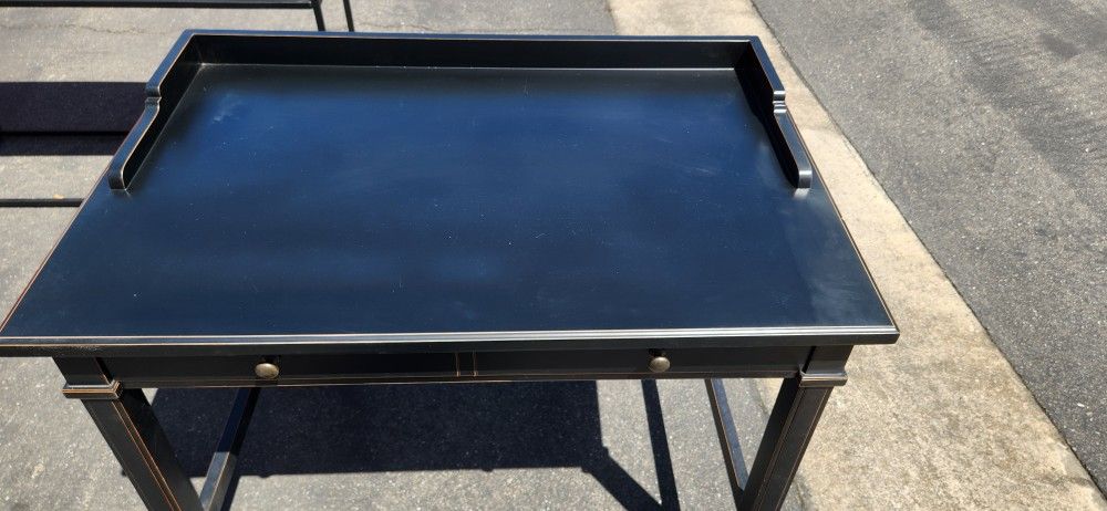 Crate & Barrel Wood Writing Desk with Drawer