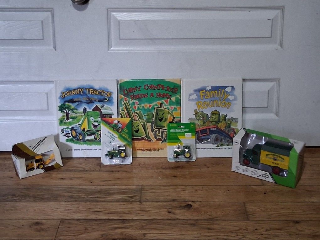 Vintage Lot of John Deere toys and rare Children's Books