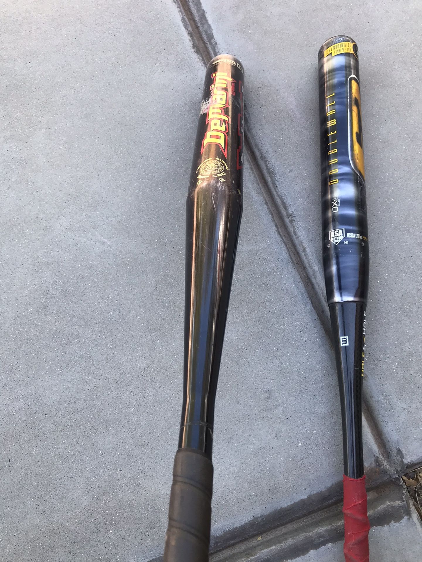 2 DEMARINI F2 Half And Half DOUBLE WALL OFFICIAL SOFTBALL BATS for Sale