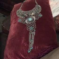 Women Turquoise Necklace .