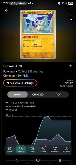 Cubone Pokemon card CN (151)