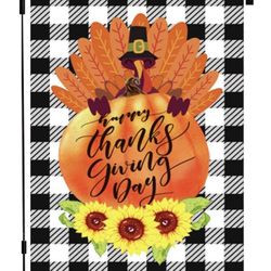 Seasonal Fall Garden Flag Pumpkin Outdoor Decor Double Sided Autumn Leaves Farm House Yard Banner Flags for Thanking Giving 12x18’’