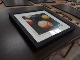 Pool ball table framed picture painting