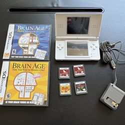 Nintendo DS Lite White Console With Games Works