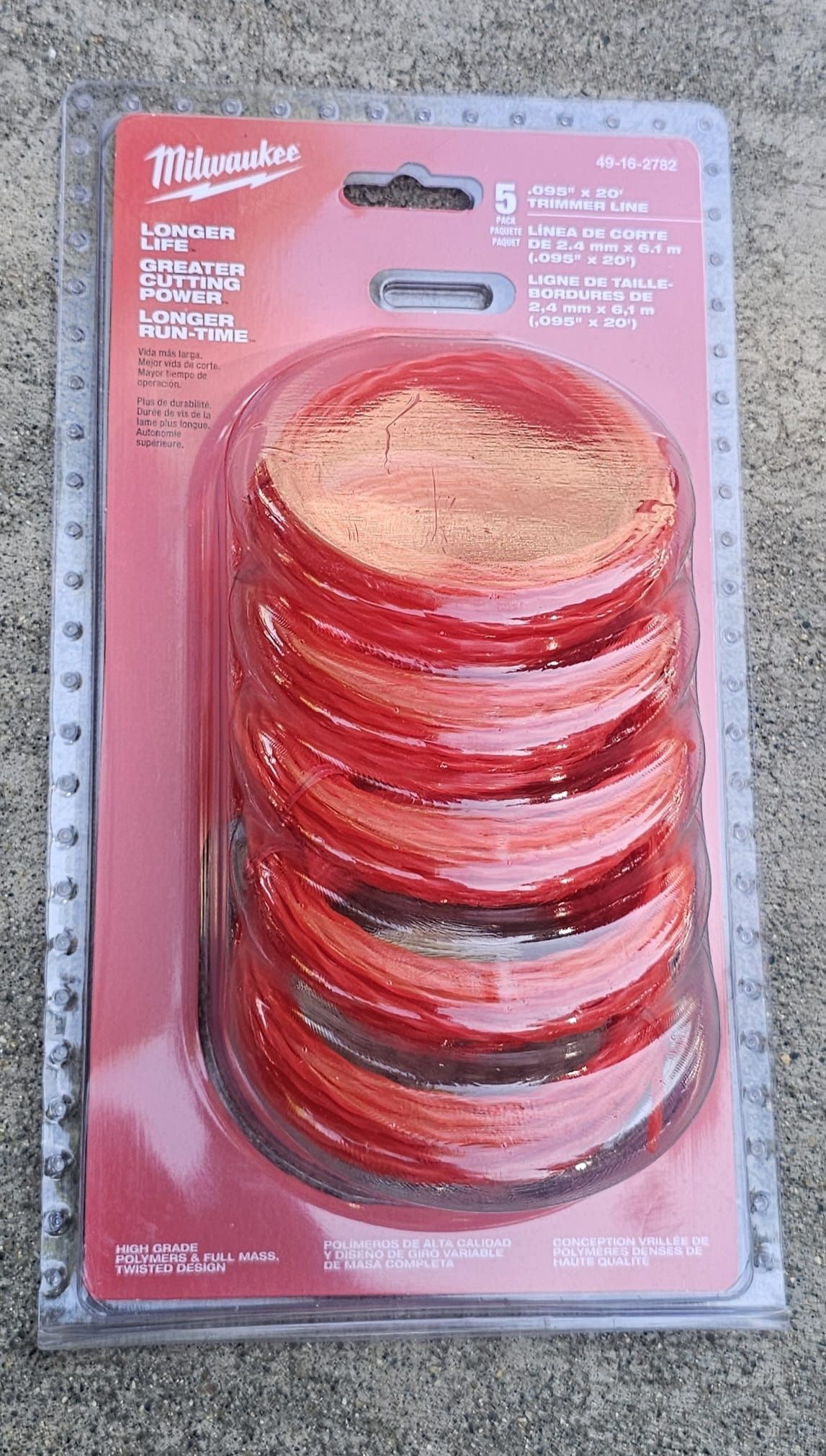 Milwaukee 49-16-2782 Trimmer Line .095” x 20’ 5 Pack Genuine OEM