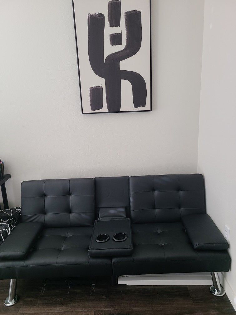 Beautiful Leather Couch/bed