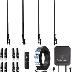 New-Low Voltage Landscape Lighting, All-in-one 6W LED Outdoor Pathway Lights Kit with Transformer and UL Listed Wire 5CCT IP66 Waterproof Landscape Li