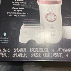 Braun Silk-épil 9-880 Epilator for Long-Lasting Hair Removal Includes a Facial Cleansing Brush High Frequency Massage Cap Shaver and Trimmer Head Cord