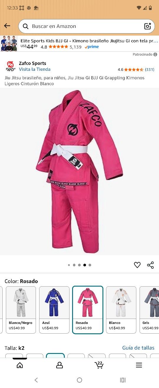 Jiu Jitsu Girls Suit Kimono 7-9 T