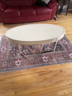 Cream Oval Coffee Table- 50x26
