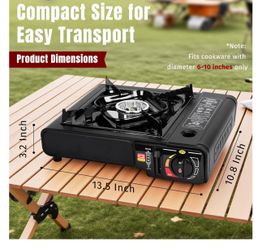 Camping Stove with Carrying Case, Portable Stove for Camping, Hiking, Emergencies, Tailgating Essentials,