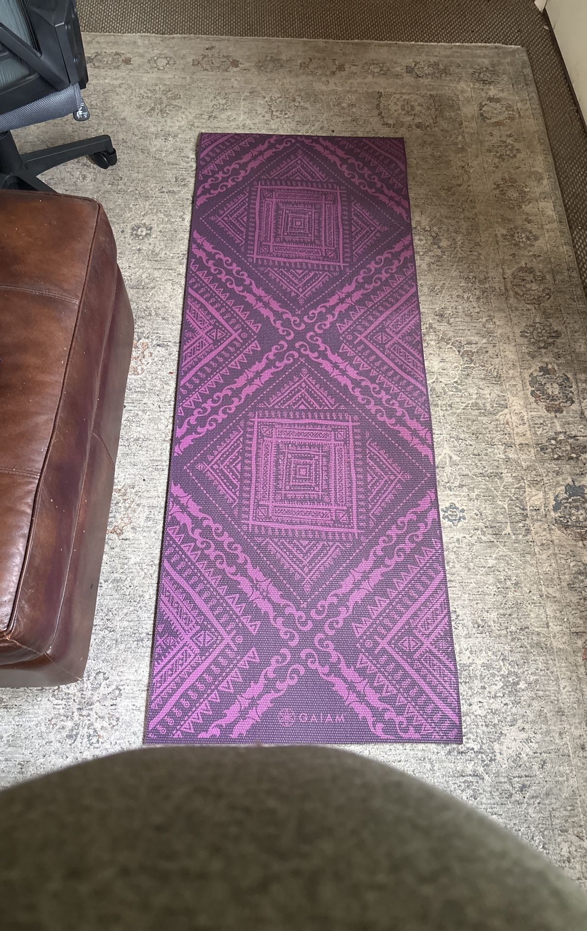 Double Sided Purple And Pink Yoga Mat And Carrying Bag